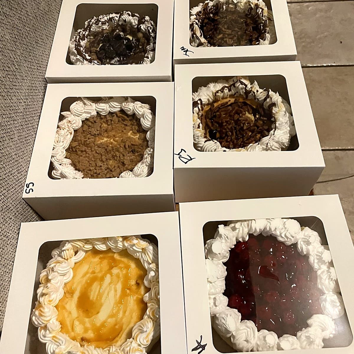 A run of Stetson's cheesecakes boxed and ready for pickup